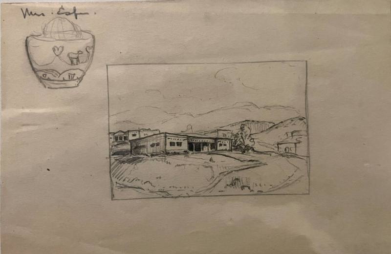 Houses and a Indian water jar