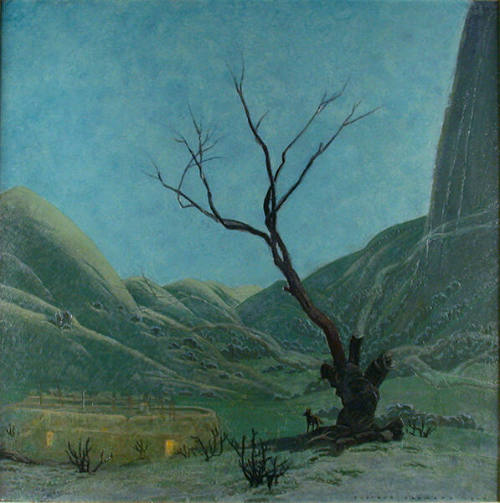 Gustave Baumann, Ghost Ranch, 1940, oil on panel, Image: 34 7/8 × 35 in. (88.6 × 88.9 cm), Supp…