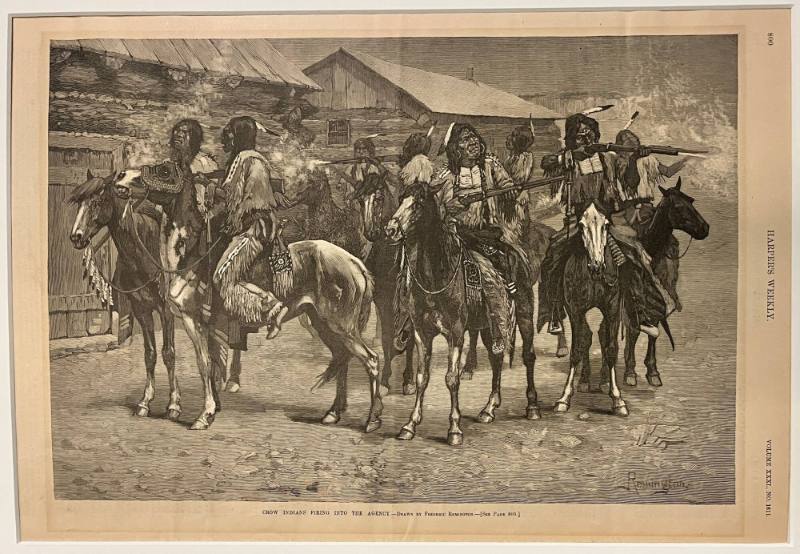 Crow Indian Firing into the Agency