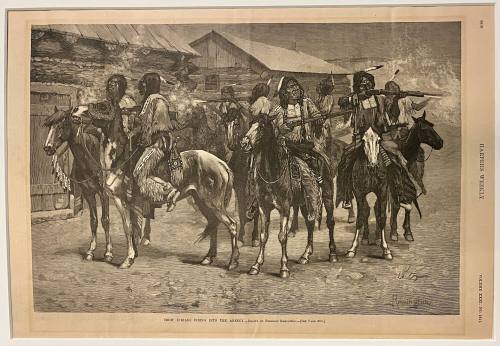 Crow Indian Firing into the Agency