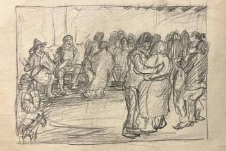 Interior dancing and drumming scene