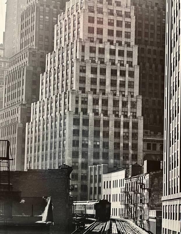 The 3rd Avenue El from the Fulton St. station- New York City
