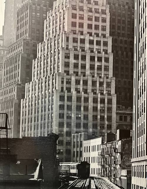 The 3rd Avenue El from the Fulton St. station- New York City