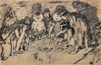 Navajos Gathered Around a Game