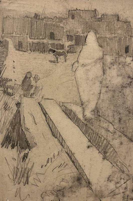 Blanketed Taos Indian Crossing Footbridge