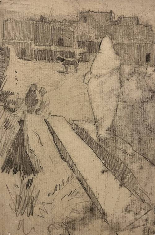 Blanketed Taos Indian Crossing Footbridge