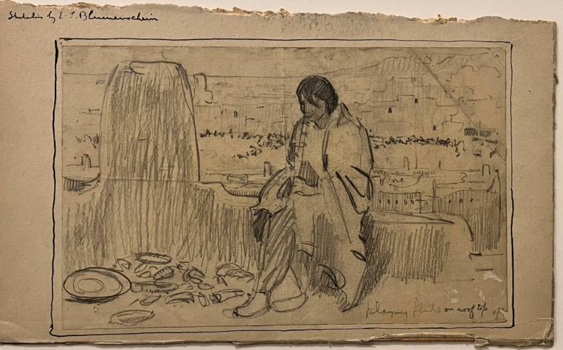 Playing Flute on Rooftop