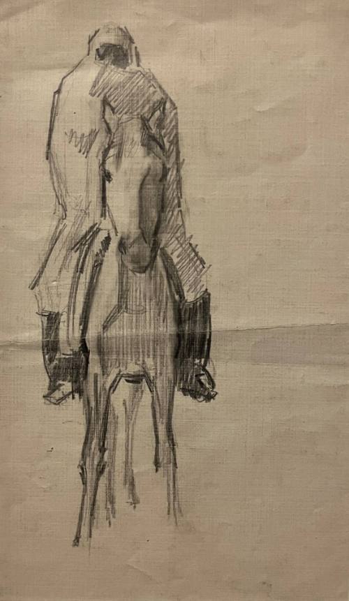 Blanketed Taos Indian on horseback, #3