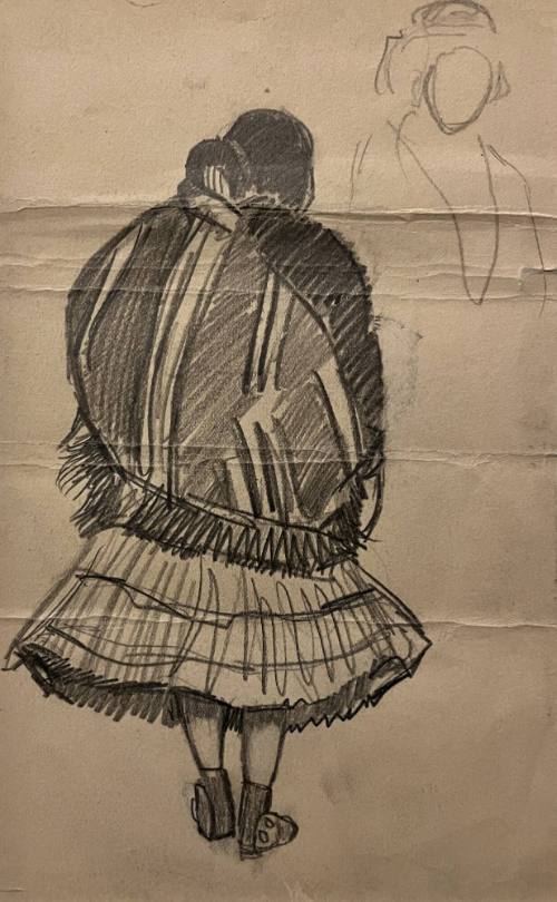 Navajo Woman Walking Away