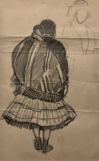 Navajo Woman Walking Away