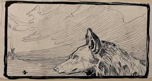 Indian Dog with Tepees