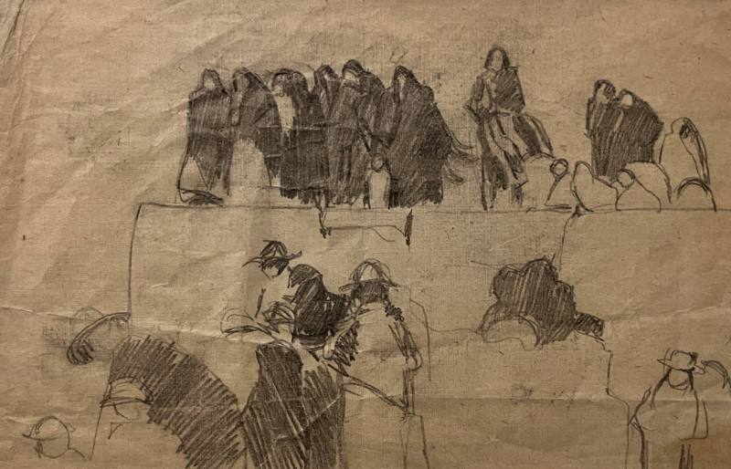 Pueblo Indians on Rooftop