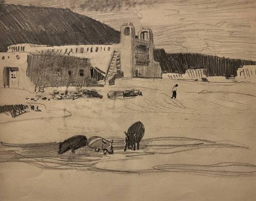 Adobe Church and Pigs