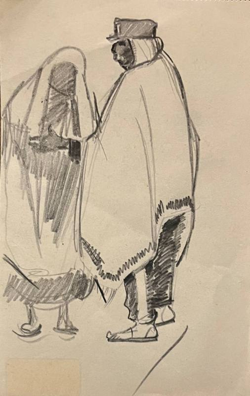 Two Blanketed Figures