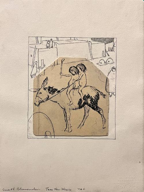 Pueblo Children on Burro