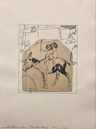 Pueblo Children on Burro