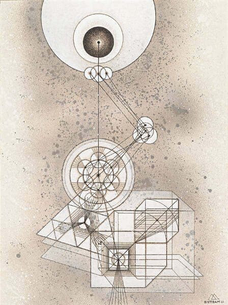 Emil Bisttram, Projection #1, 1961, oil on canvas, 44 x 33 in. Collection of the New Mexico Mus…