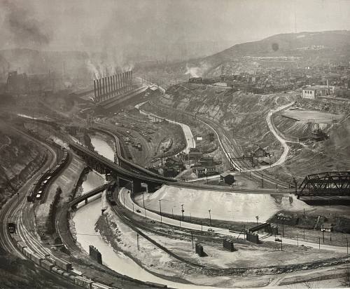 Looking towards Pittsburgh from hill near Westinghouse Bridge