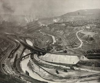 Looking towards Pittsburgh from hill near Westinghouse Bridge