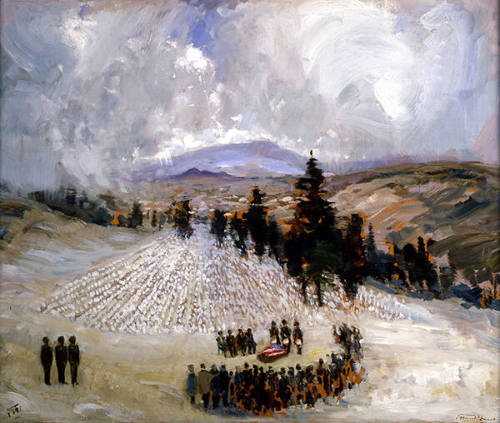 Fremont F. Ellis, Adios Amigo - Hasta la Vista, 1969, oil on canvas, 24 × 29 3/8 in. Collection…