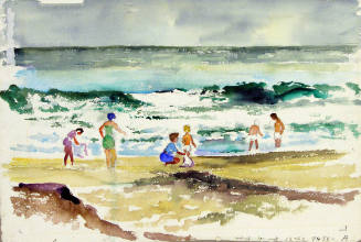 Beach Scene with Figures, Pacific Coast