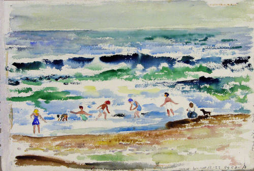 Beach Scene with Figures, Pacific Coast