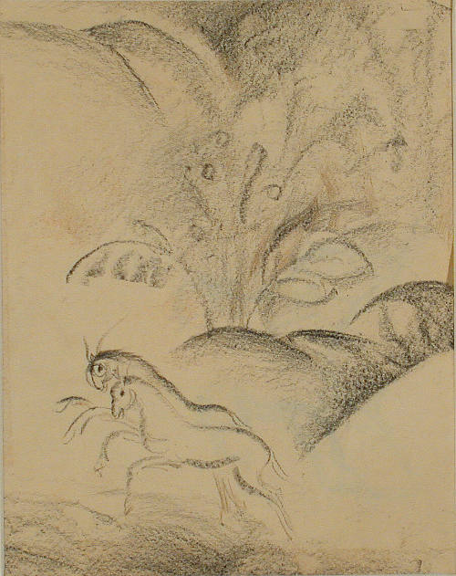 Two Deer in Landscape