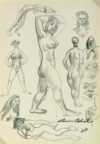 Untitled (Nude females and heads)