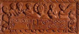 Patrocinio Barela, The Last Supper, ca. 1948, ponderosa pine, 21 x 47 x 2 in. Collection of the…
