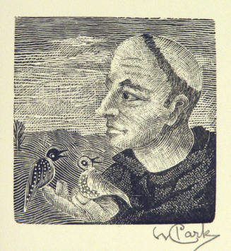 Untitled (Franciscan monk feeding birds)