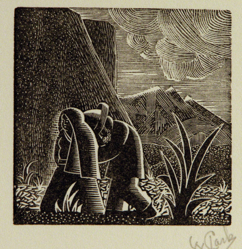 Untitled (Couple walking in a desert landscape)