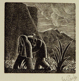Untitled (Couple walking in a desert landscape)