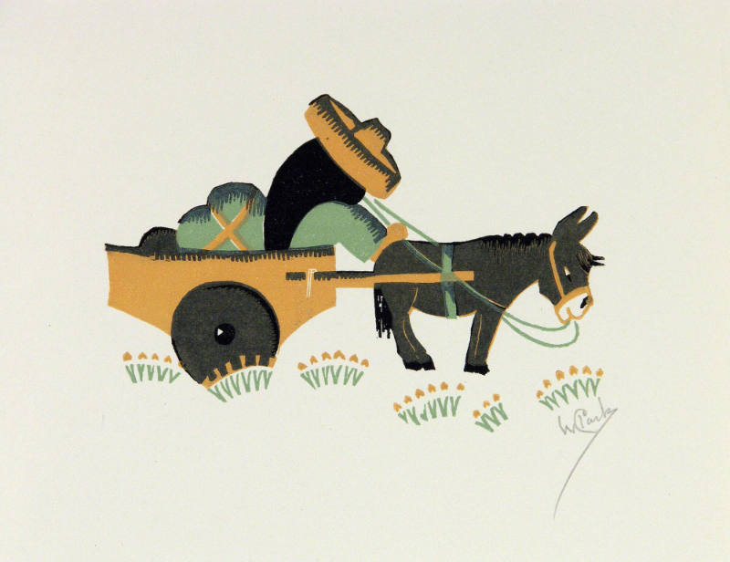 Untitled (Mexican man in a donkey cart)