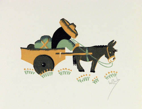Untitled (Mexican man in a donkey cart)