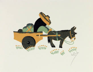 Untitled (Mexican man in a donkey cart)