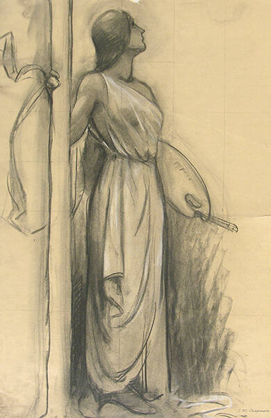 Sketch for mural "The Apotheosis of St. Francis"