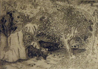 Cows Drinking (from the Portfolio of Ten Etchings Made in New Mexico)