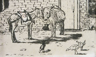 Fremont F. Ellis, Los Compadres - Santa Fe, n.d., clichés-verre etching, 4 x 6 1/4 in. Collecti…