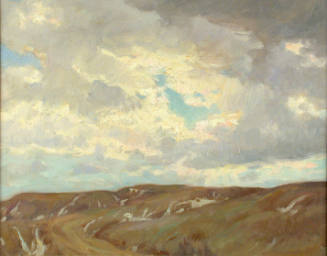 Joseph Henry Sharp, Road to San Xavier - Crow Reservation, n.d., oil on canvas, framed: 20 3/4 …