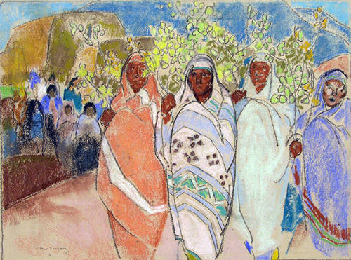 Untitled (Indians at Pueblo)