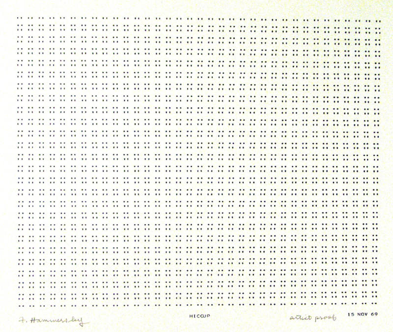 Frederick Hammersley, HICCUP, #69, 1969, (Artist proof), from the series of #1-#72, computer‐ge…