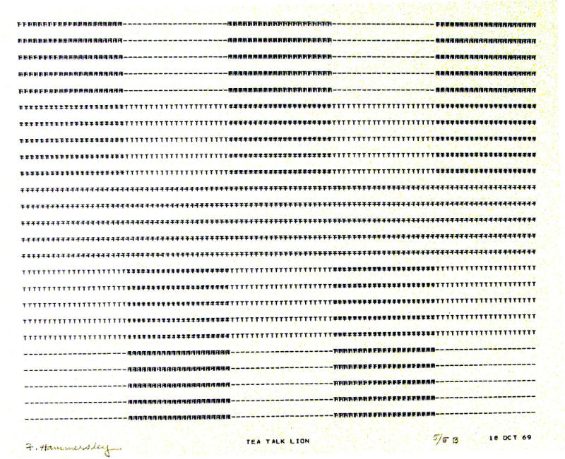 Frederick Hammersley, TEA TALK LION, #66, 1969, (5/5B), from the series of #1-#72, computer‐gen…