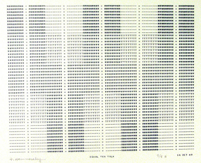 Frederick Hammersley, EQUAL TEA TALK, #65, 1969, (9/9B), from the series of #1-#72, computer‐ge…