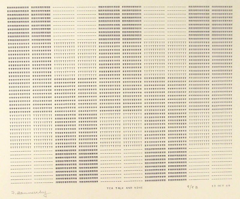 Frederick Hammersley, TEA TALK AND NINE, #64, 1969, (9/9B), from the series of #1-#72, computer…