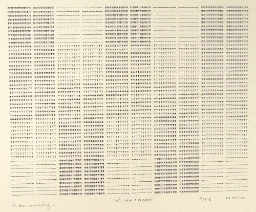 Frederick Hammersley, TEA TALK AND NINE, #64, 1969, (9/9B), from the series of #1-#72, computer…