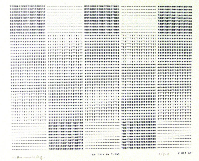 Frederick Hammersley, TEA TALK BY TURNS, #63, 1969, (5/5-B), from the series of #1-#72, compute…