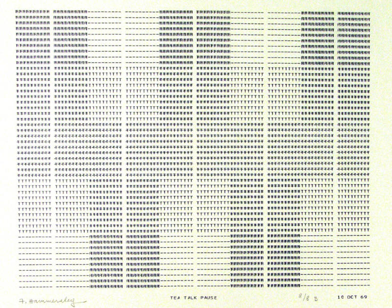 Frederick Hammersley, TEA TALK PAUSE, #62, 1969, (8/8B), from the series of #1-#72, computer‐ge…