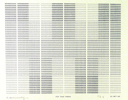 Frederick Hammersley, TEA TALK PAUSE, #62, 1969, (8/8B), from the series of #1-#72, computer‐ge…