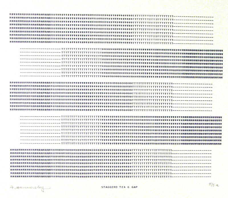 Frederick Hammersley, STAGGERED TEA & GAP, #60, 1969, (5/5a), from the series of #1-#72, comput…