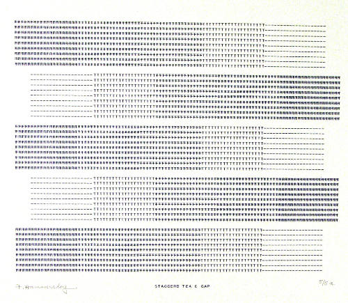 Frederick Hammersley, STAGGERED TEA & GAP, #60, 1969, (5/5a), from the series of #1-#72, comput…